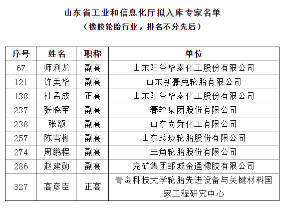 橡膠及輪胎行業(yè)9名頂級(jí)專家，位列其中