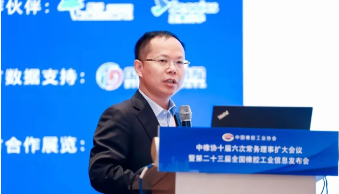 中國橡膠工業(yè)協(xié)會副會長兼秘書長雷昌純作了“橡膠工業(yè)經(jīng)濟運行情況分析和協(xié)會重點工作及展望”的報告。以詳實的數(shù)據(jù)，對1～8月份國家統(tǒng)計局數(shù)據(jù)，以及橡膠行業(yè)主要經(jīng)濟運行指標進行了分析，對橡膠行業(yè)專利申請情況進行了匯總分析，介紹了橡膠行業(yè)開展的重點工作的進展，并作了展望。